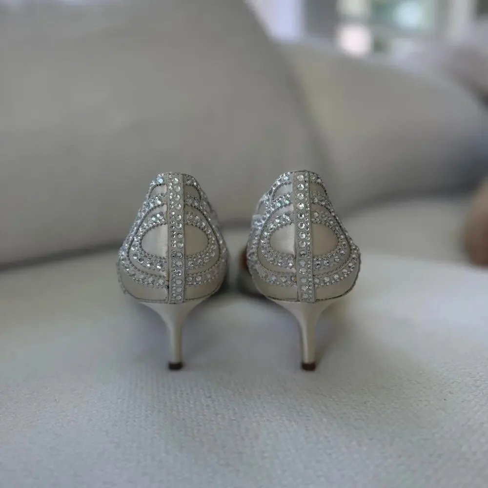 Badgley mischka ivory and silver